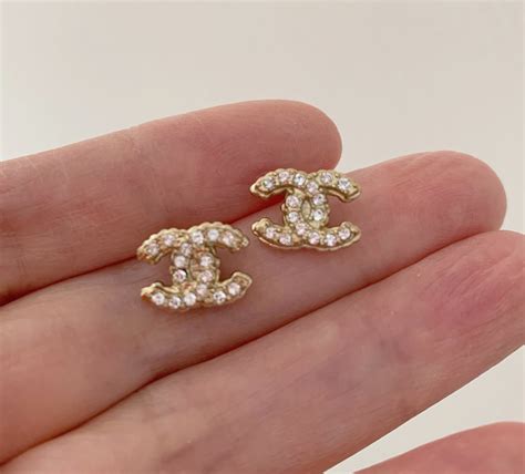 chanel crystal cc stud earrings|buy Chanel cc earrings online.